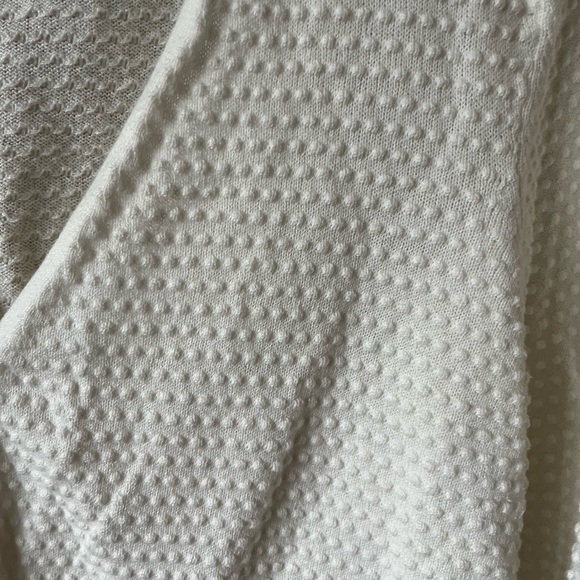 Draper James RSVP textured button front cardigan, white, size L, EUC - Picture 3 of 6